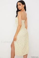 Floral Bustier Stylish Midi Dress