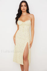 Floral Bustier Stylish Midi Dress