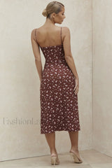 Floral Bustier Stylish Midi Dress