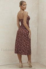 Floral Bustier Stylish Midi Dress