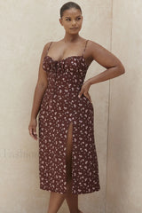 Floral Bustier Stylish Midi Dress