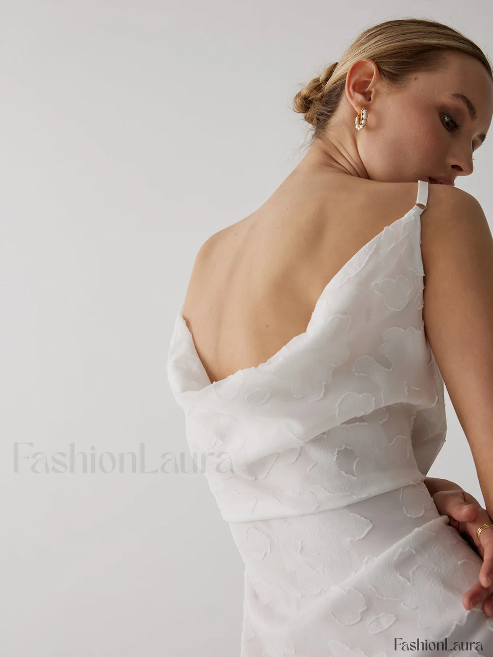 Floral Jacquard Open Trendy Back Long Dress Dresses