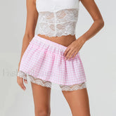 Floral Lace Patchwork Mini Skirt