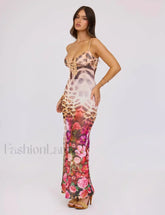 Floral Sling Bodycon Maxi Dress