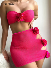Floral Strapless Three Piece Set