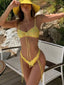 Floral String Push Up Bikini Set YELLOW / S