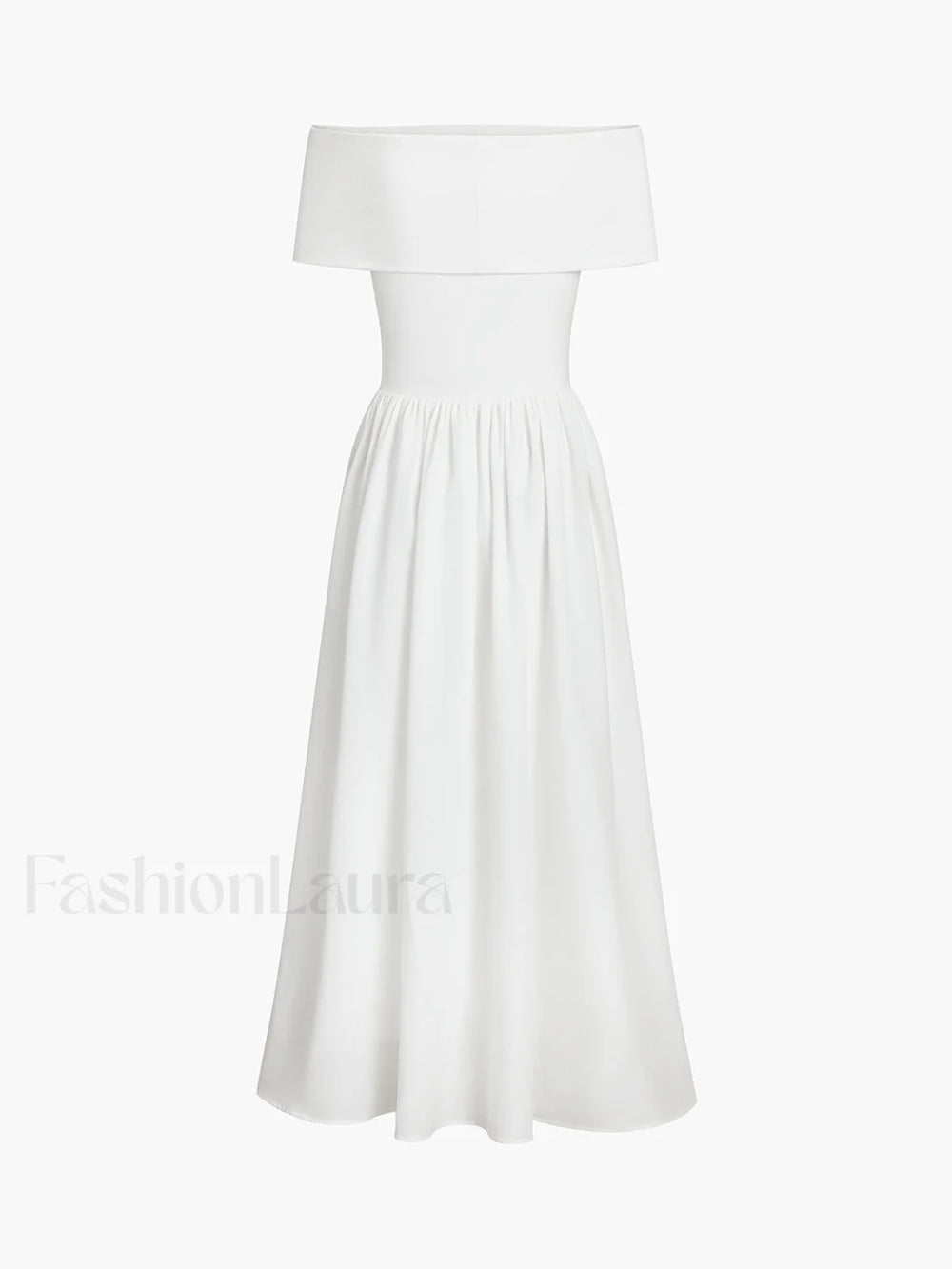 Frenchy Solid Graceful Off Shoulder Long Dress Dresses