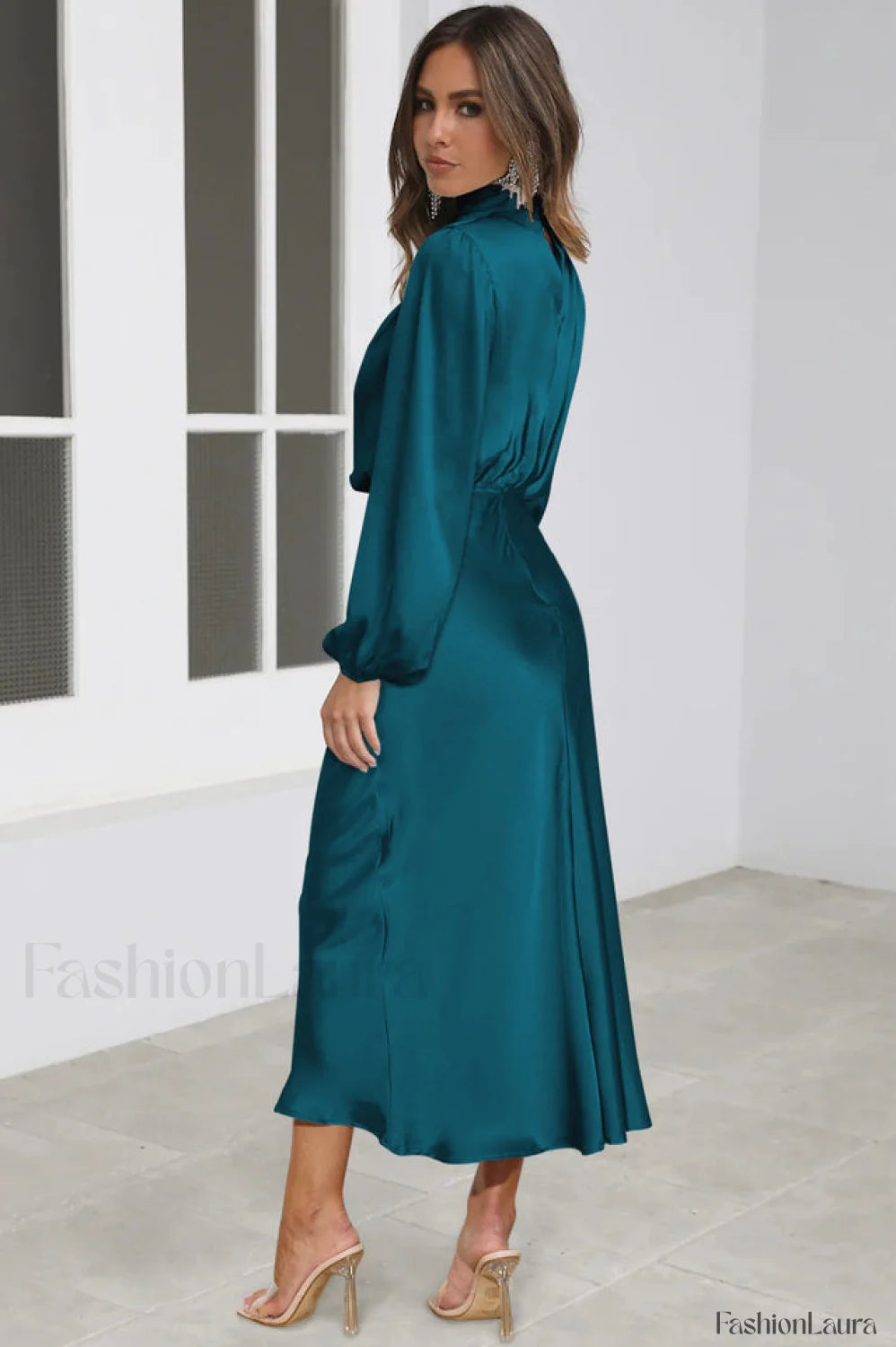 From The Source Charming High Neck Bridal Dress