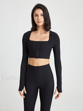 Front Charming Button Bolero Black / S T Shirts