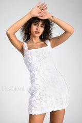 Fryni 3D Stylish Floral Mini Dress