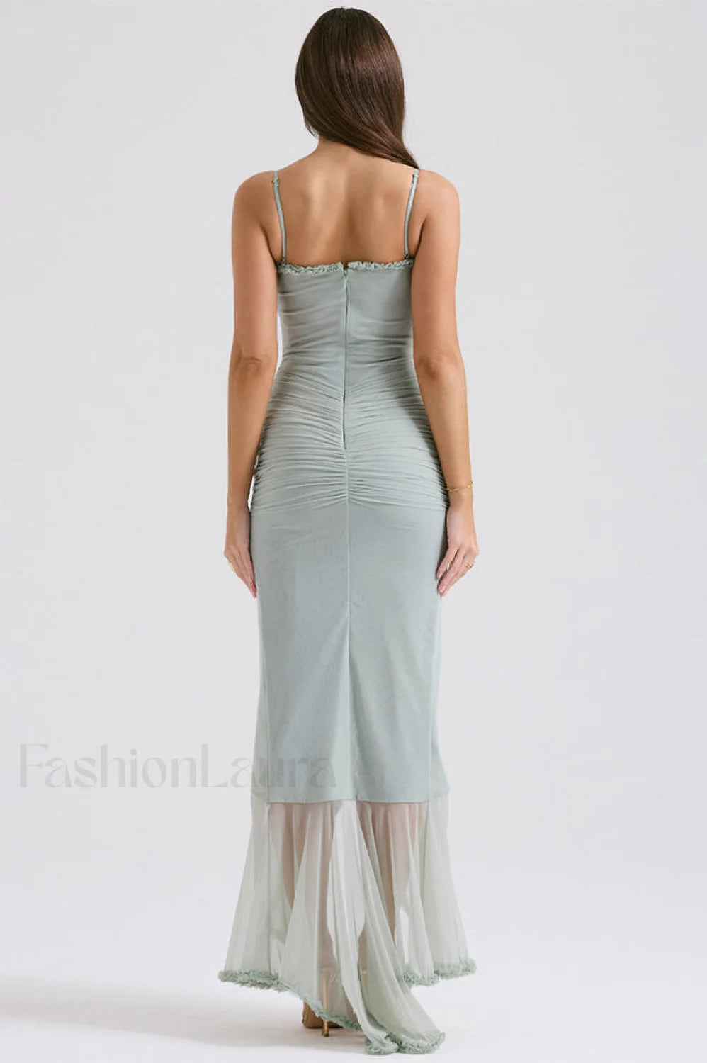 Gabriella Light Stylish Peach Ruffle Dress