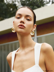 Geometric Irregular Graceful Texture Stud Earrings Earrings