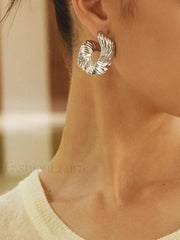 Geometric Irregular Graceful Texture Stud Earrings Earrings