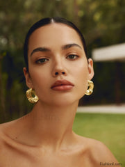 Geometric Irregular Graceful Texture Stud Earrings Earrings