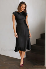 Get In Formation Charming Satin Midi Dress