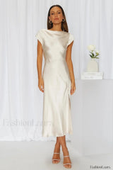 Get In Formation Charming Satin Midi Dress