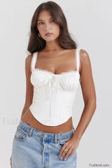 Gini Lack Stylish Back Corset XS / White