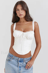 Gini Lack Stylish Back Corset XS / White