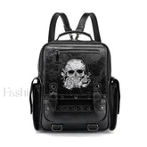 Goth Style Large Capacity Skull Multi function Unisex Waterproof Backpack Black
