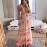 Gradient Chiffon Floral Dress