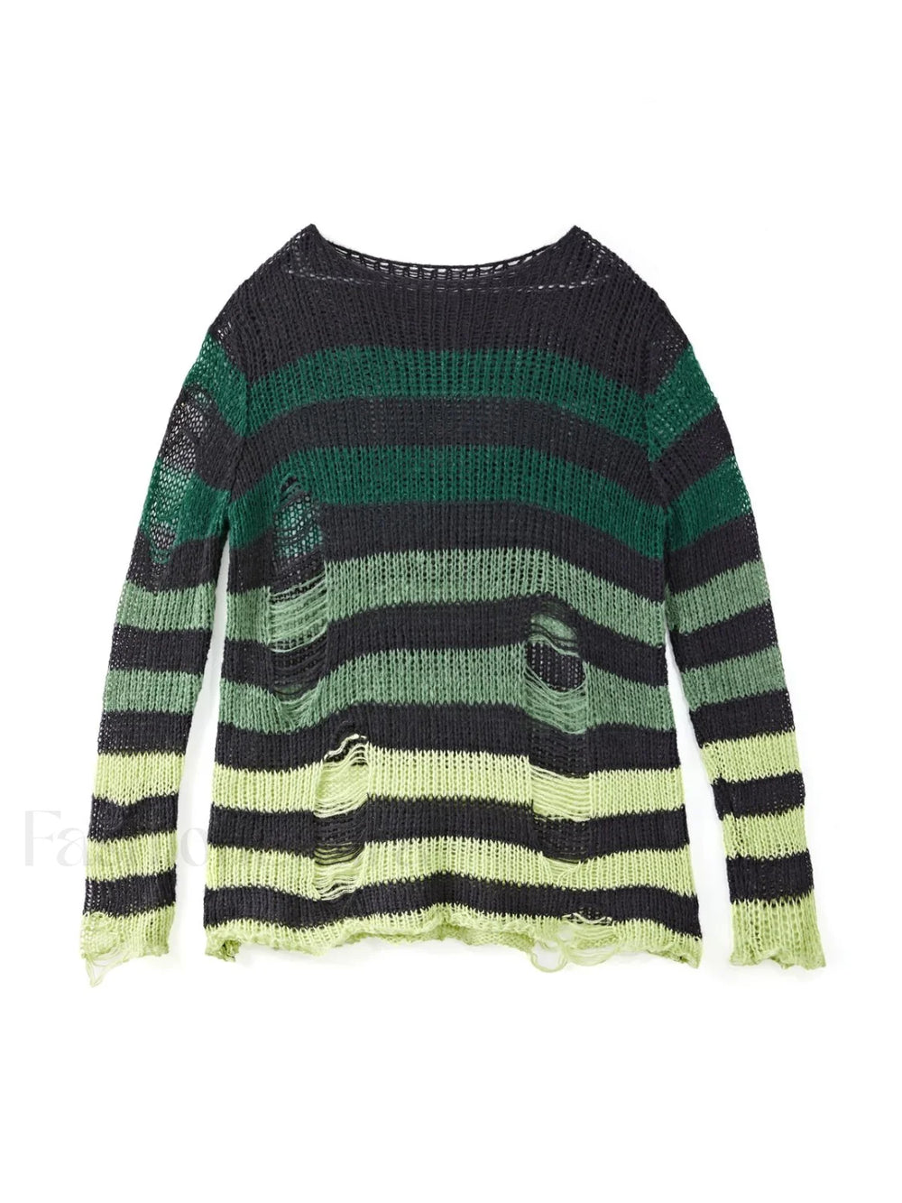 Gradient Striped Distressed Long Sleeve Mini Dress Mini Dresses