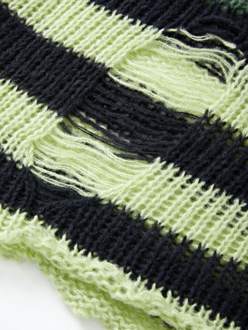 Gradient Striped Distressed Long Sleeve Mini Dress Mini Dresses