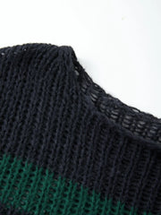 Gradient Striped Distressed Long Sleeve Mini Dress Mini Dresses