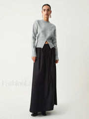 Half Zip Graceful Fuzzy Sweater Sweaters L