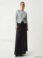 Half Zip Graceful Fuzzy Sweater Sweaters L