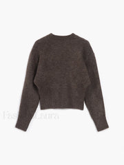 Half Zip Graceful Fuzzy Sweater Sweaters L