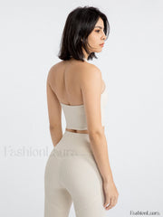 Halter Cropped Graceful Tank Top Tank Tops & Camis