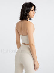 Halter Cropped Graceful Tank Top Tank Tops & Camis