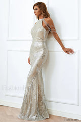 Halter Neck Sequin Charming Mermaid Prom Dress