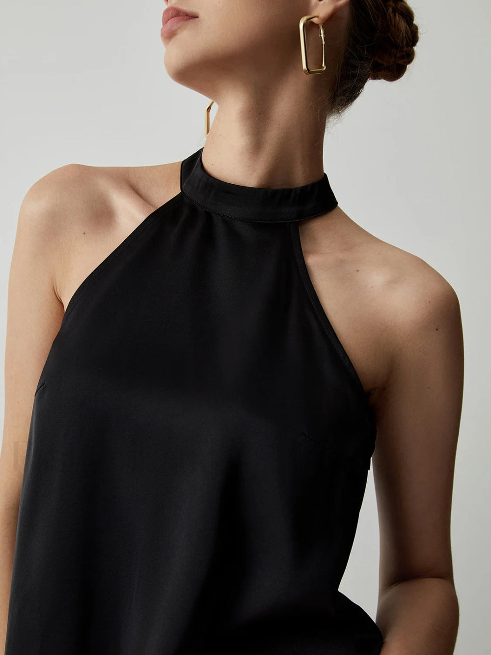 Halter Satin Graceful Tank Top Tank Tops & Camis