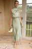 Halter Sleeveless Stylish Satin Bridesmaid Dress S / Soft Khaki