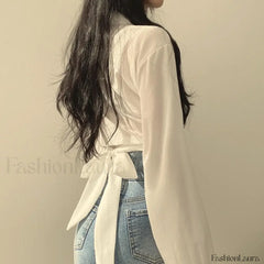 Harajuku Sexy Korean Black Female Blouse