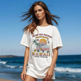 Hawaii Funny Western Rodeo Graphic T Shirt WHITE / XS