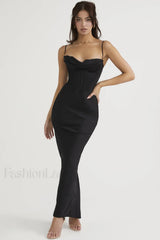 Herringbone Elegant Corset Dress XS / Black