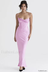 Herringbone Elegant Corset Dress XS / Pink