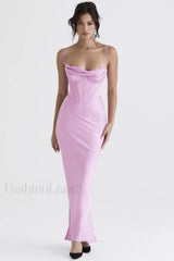 Herringbone Elegant Corset Dress XS / Pink
