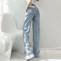 High Street Retro Trendy Loose And Wide Jeans women clothing