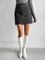 High Waist Graceful Solid Mini Skirt Grey / XS Skirts