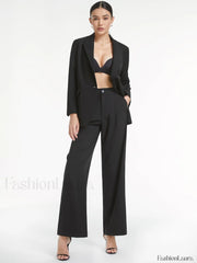 High Waisted Relaxed Trendy Straight Leg Dress Pants Pants