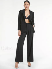 High Waisted Relaxed Trendy Straight Leg Dress Pants Pants