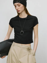 Ice Feel Slim Black Short Sleeve T Shirt Black / XS