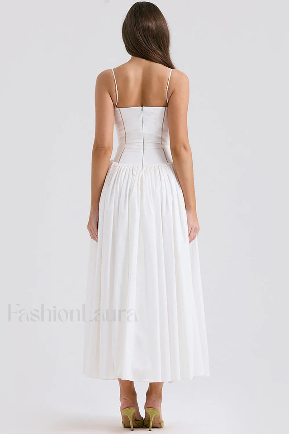 Isabella White Stylish Cotton Sundress