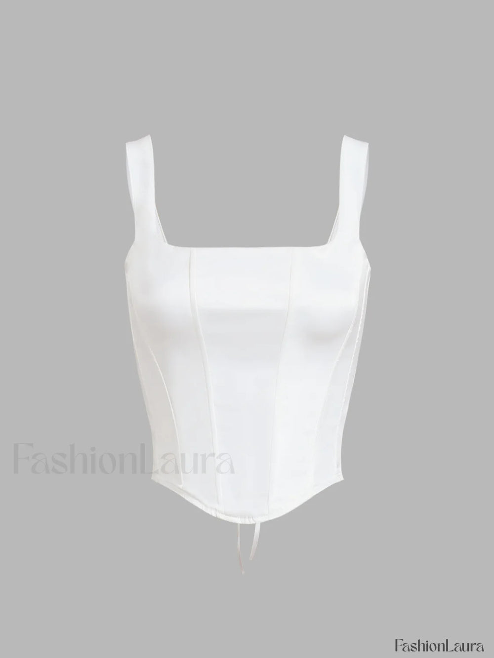 Ivory Glow Tied Trendy Crop Corset Top Tank Tops & Camis