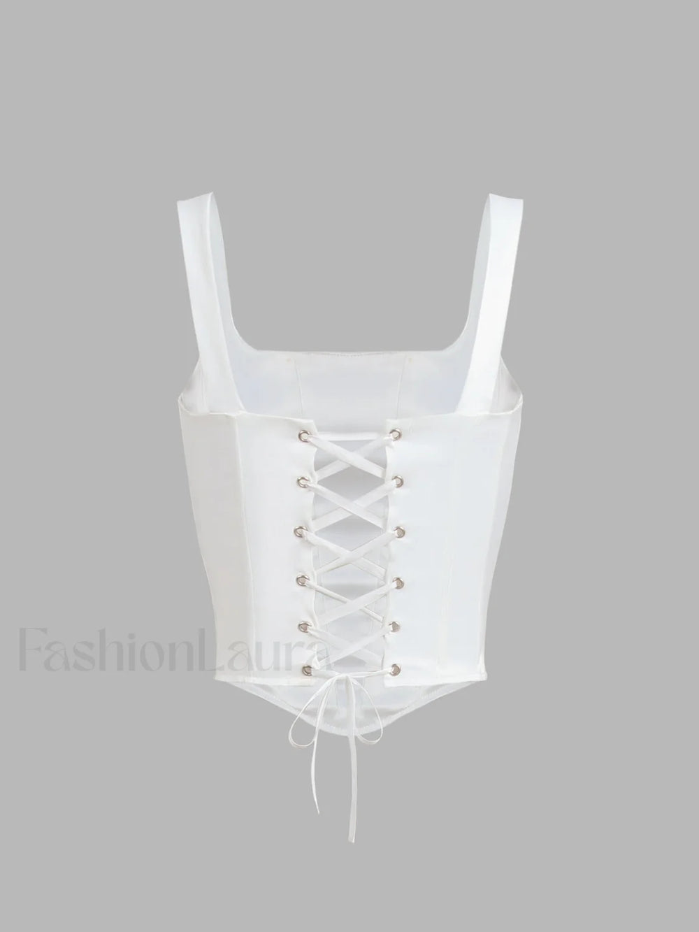Ivory Glow Tied Trendy Crop Corset Top Tank Tops & Camis