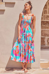 Jaclyn Smocked Stylish Maxi Dress S / 2#