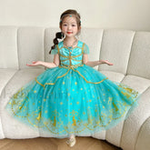 Jasmine Kid Magic Lamp Baby Girl Princess Aladdin Gown Prom Birthday Carnival Costume